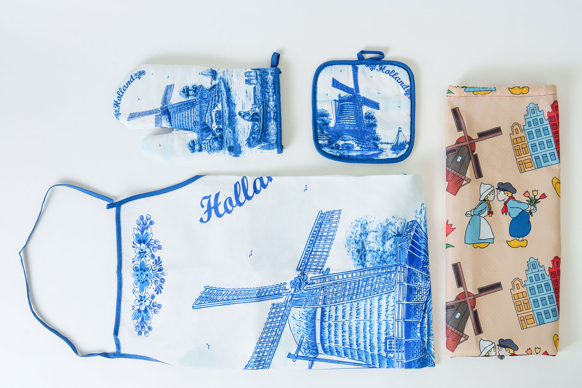 荷蘭風圍裙手套隔熱墊三件組