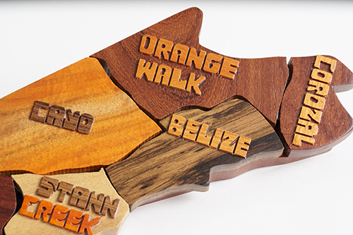 木製貝里斯地圖拼圖